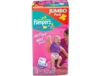  Pampers Active Girl Jumbo Maxi 9-14  52 
