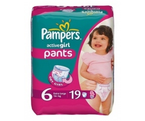  Pampers Active Girl Extra Large 16+  19 